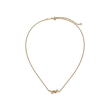 (New)直営店 Tiffany & Co. Tiffany Knot スモールペンダント Tiffany Knot Small Pendant in Yellow Gold with Diamonds