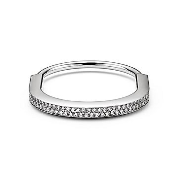 Tiffany Lock Bangle in White Gold with Full Pavé Diamonds Tiffany Lock Bangle in White Gold with Full Pavé Diamonds