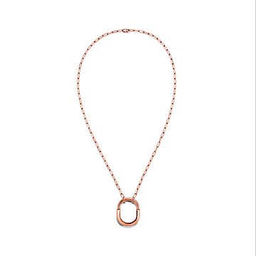 Tiffany Lock Pendant in Rose Gold with Diamonds