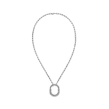 Tiffany Lock Pendant in White Gold, Medium