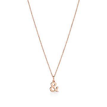 Love ampersand pendant in 18k rose gold 