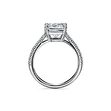 Tiffany Novo Princess cut Engagement Ring with a Pav set Diamond