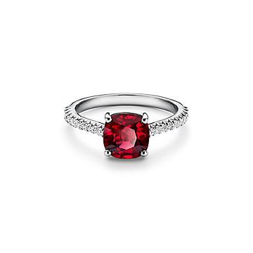 Tiffany Novo® Cushion-cut Ruby Ring