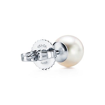 Tiffany pearl on sale stud earrings