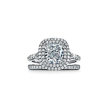 tiffany cushion cut halo