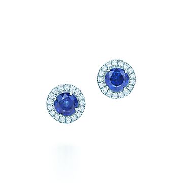 Tiffany Soleste earrings in platinum with sapphires and diamonds