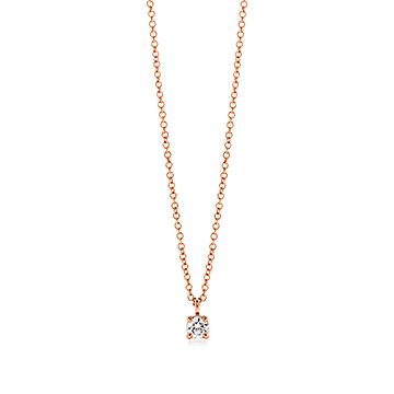 14K Gold Diamond Solitaire Necklace