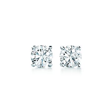 Tiffany T diamond bar earrings in 18k gold. | Tiffany & Co.