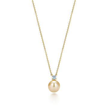 tiffany pearl and diamond necklace