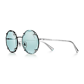 Tiffany Sunglasses in Silver-colored Metal with Tiffany Blue 