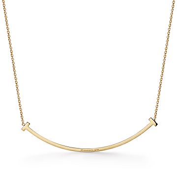 Tiffany T extra large smile pendant in 18k white gold with diamonds. |  Tiffany & Co.