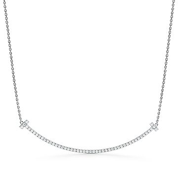 Tiffany T extra large smile pendant in 18k white gold with