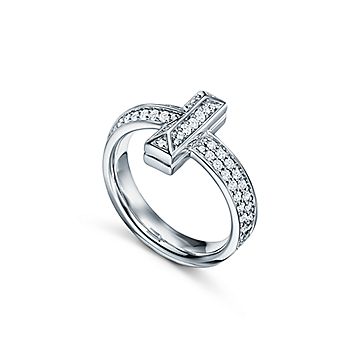 Кольцо Tiffany T T1 из белого золота с 