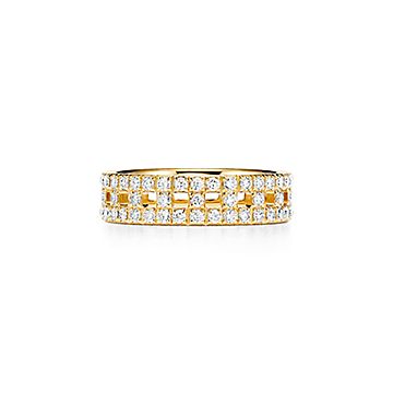 Широкое кольцо Tiffany T True, золото 