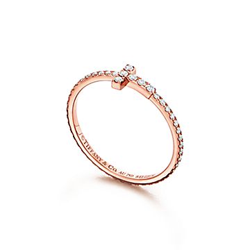 Кольцо Tiffany T Wire из розового 