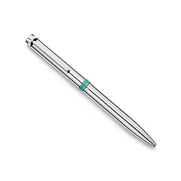 Tiffany T Ballpoint Pen in Sterling Silver with a Tiffany Blue