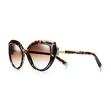 Tiffany T cat eye sunglasses with tortoise acetate. | Tiffany & Co.