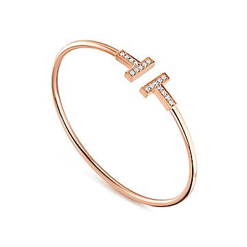 Tiffany T Diamond Wire Bracelet in Rose Gold | Tiffany & Co. US Tiffany T Diamond Wire Bracelet in Rose Gold | Tiffany & Co. US