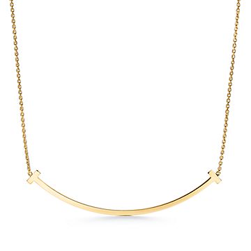 Tiffany & Co. Tiffany T Smile 18ct Yellow-gold And Diamond Necklace in  White