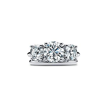 Tiffany and co three stone deals ring