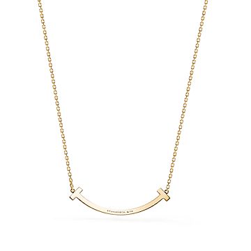 Tiffany & Co. White Gold Diamond T Smile Pendant | Rich Diamonds