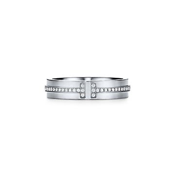 Tiffany T Narrow Diamond Ring in White Gold | Tiffany & Co. US