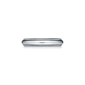 Tiffany Together Milgrain Band Ring in Platinum, 4 mm Wide