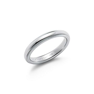 TifFany & Co. Platinum Essential Band Double Milgrain Ring 14.1 Grams | eBay