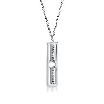 Tiffany diamond sales bar necklace