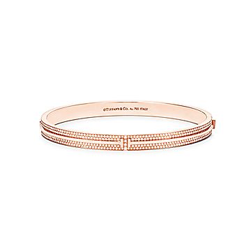 Tiffany T Pavé Diamond Hinged Bangle