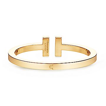 Tiffany & Co. - 18K Yellow Gold T Diamond Square Double Wrap Bracelet