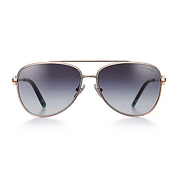 Wheat Leaf Sunglasses in Black Acetate with Gradient Tiffany Blue® Lenses |  Tiffany & Co.