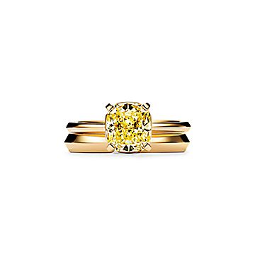 Tiffany True® Engagement Ring with a Cushion-cut Yellow Diamond in 18k  Yellow Gold