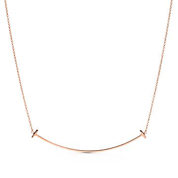 Tiffany T Smile Pendant in Rose Gold, Large | Tiffany & Co.