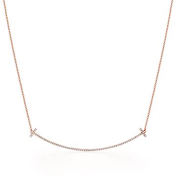 18K Rose Gold and Diamond Tiffany T Smile Pendant | Tiffany & Co.