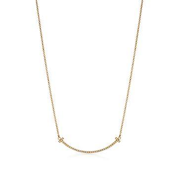 tiffany gold necklace with small diamond