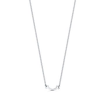 Tiffany T Smile Pendant in White Gold with Diamonds | Tiffany & Co. US