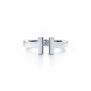 Tiffany T Square Ring in White Gold | Tiffany & Co.