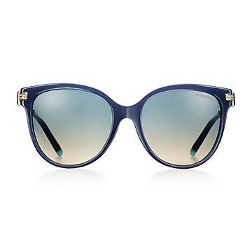 Tiffany T Sunglasses in Opal Blue Acetate with Gradient Blue 