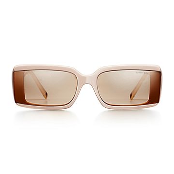 Tiffany T Sunglasses in Beige Acetate with Light Brown Lenses