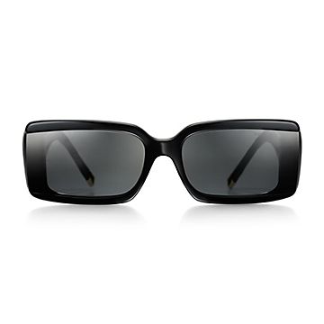 Tiffany T Sunglasses in White Acetate with Dark Grey Lenses