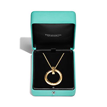 Tiffany T T1 Circle Pendant in White Gold, Small | Tiffany & Co.
