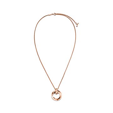 Tiffany T T1 Circle Pendant in Rose Gold, Small | Tiffany