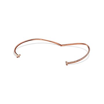 Tiffany T T1 Half Diamond Necklace in Rose Gold | Tiffany