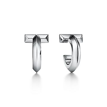 Tiffany T T1 Hoop Earrings in White Gold | Tiffany & Co.