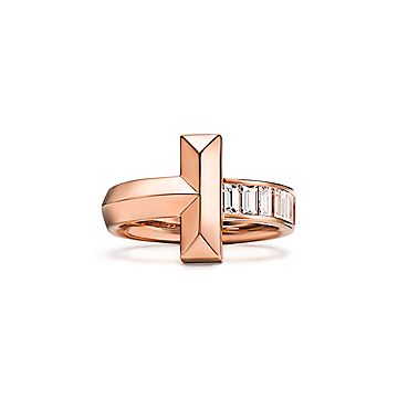 Tiffany & Co. Rose Gold Diamond Tiffany T1 Ring | Rich Diamonds
