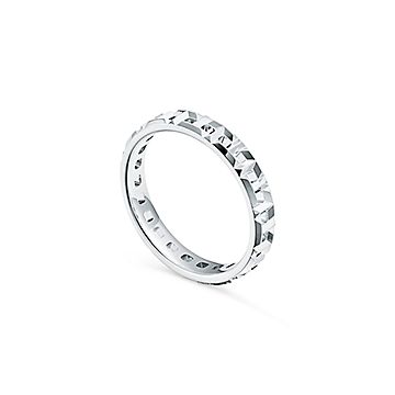 Tiffany T True narrow ring in 18k white gold, 3.5 wide. | Tiffany & Co.