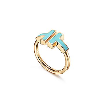 Tiffany T Turquoise Wire Ring in Yellow Gold Tiffany CA - Main Image