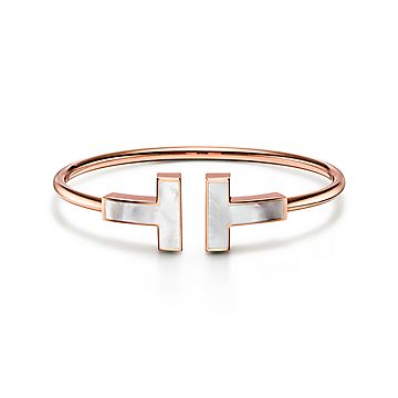 Tiffany T Wire Bracelet in Rose Gold 