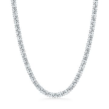 Tiffany Victoria® diamond vine necklace in platinum, 16